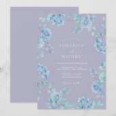 Invitation Mariage Floral Céleste et Brise (Devant / Derrière)