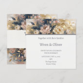 Invitation Mariage Floral Champagne (Devant / Derrière)