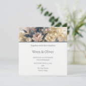Invitation Mariage Floral Champagne (Debout devant)