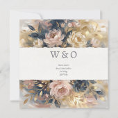 Invitation Mariage Floral Champagne (Dos)