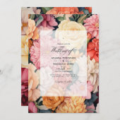 Invitation Mariage Floral Champagne (Devant / Derrière)