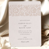 Invitation Mariage Floral Champagne