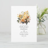 Invitation Mariage Floral Champagne (Debout devant)