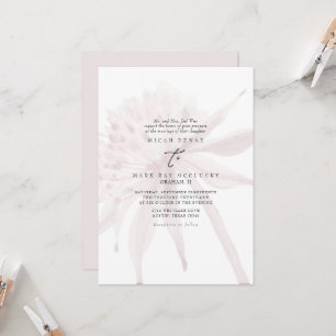 Invitation Mariage Floral Champagne Rose Pâle