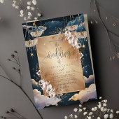 Invitation Mariage Floral Chandelier or exquis
