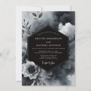 Invitation Mariage Floral Charbon Charismatique