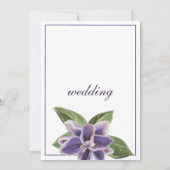 Invitation Mariage floral chic blanc lavande violette orchidé (Dos)