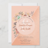 Invitation Mariage floral chic en cuivre (Devant)