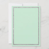 Invitation Mariage floral chic néo menthe blanc paillettes ar (Dos)