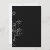 Invitation Mariage floral chic noir et blanc (Dos)
