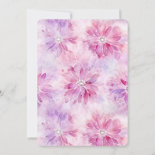 Invitation Mariage floral chic rose lavande (Dos)