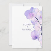 Invitation Mariage floral chic rose lavande argenté orchidée (Dos)