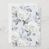 Invitation Mariage floral Chic Silver White Roses (Dos)