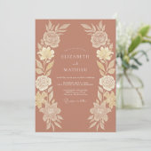 Invitation Mariage Floral Chic Terracotta (Debout devant)