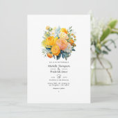 Invitation Mariage Floral Citron (Debout devant)