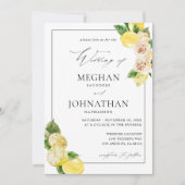 Invitation Mariage floral citron (Devant)
