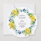 Invitation Mariage floral citron bleuet (Devant)