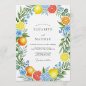 Invitation Mariage Floral Citron Jaune Romance (Devant)