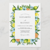 Invitation Mariage Floral Citron Vert Romance (Devant)