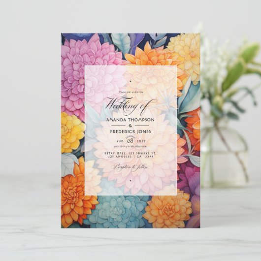 Invitation Mariage floral Citrus (Debout devant)