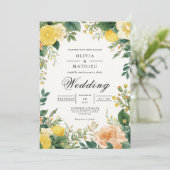 Invitation Mariage floral Citrus brillant (Debout devant)