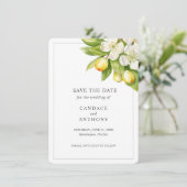 Invitation Mariage floral Citrus Enregistrer la date (Debout devant)