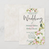 Invitation Mariage floral clair et blanc invitati (Devant / Derrière)