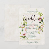 Invitation Mariage floral clair et blanc invitati (Devant / Derrière)