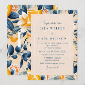 Invitation Mariage Floral Clair et Citronné (Devant / Derrière)