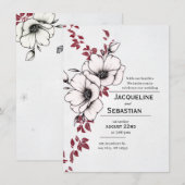 Invitation Mariage Floral Classique (Devant / Derrière)