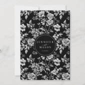 Invitation Mariage floral classique de la Chine blanche noire (Dos)