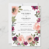 Invitation Mariage floral classique et élégant (Devant)