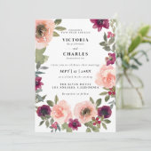 Invitation Mariage floral classique et élégant (Debout devant)