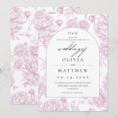 Invitation Mariage Floral Classique Français (Devant / Derrière)