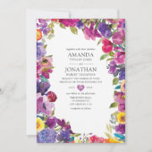 Invitation Mariage floral coloré (Devant)