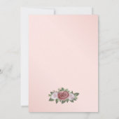 Invitation Mariage floral Confetti à cadre d'or rose (Dos)