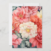 Invitation Mariage floral corail et blanc (Dos)