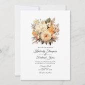 Invitation Mariage floral couleur champagne (Devant)