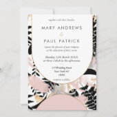 Invitation Mariage floral couleur rose rose (Devant)