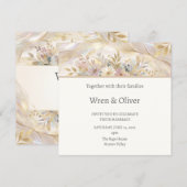 Invitation Mariage Floral Crème (Devant / Derrière)