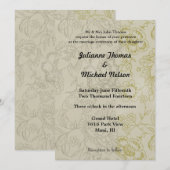 Invitation Mariage floral crème (Devant / Derrière)