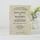 Invitation Mariage floral crème (Debout devant)