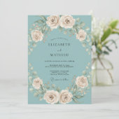 Invitation Mariage Floral Crème de Teinte (Debout devant)