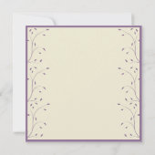 Invitation Mariage floral crème et pourpre (Dos)
