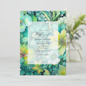 Invitation Mariage Floral Cyber Lime (Debout devant)