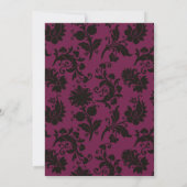 Invitation Mariage Floral Damask Rose Foncé (Dos)