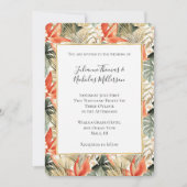 Invitation Mariage floral d'anthurium orange tropical (Devant)