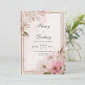 Invitation Mariage floral d'aquarelle (Debout devant)