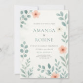 Invitation Mariage floral d'aquarelle (Devant)