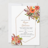 Invitation Mariage floral d'aquarelle géométrique automne (Devant)
